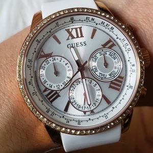 White and Rose Gold Guess Watch